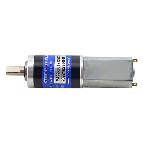 ブラシ付き 12V DC ギアモーター4.6Kg.cm/20.6RPM w/ 509:1 遊星ギアボックス
