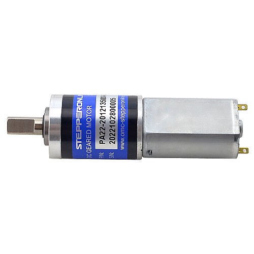 ブラシ付き 12V DC ギアモーター0.8Kg.cm/138RPM w/ 76:1 遊星ギアボックス