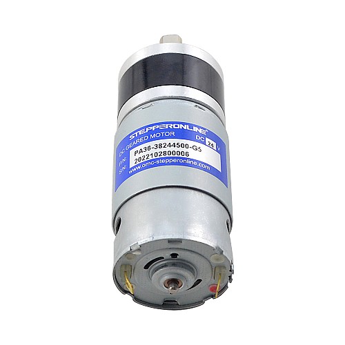 ブラシ付き 24V DC ギアモーター1Kg.cm/634RPM w/ 5.2:1 遊星ギアボックス