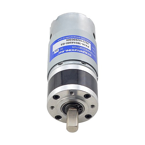 ブラシ付き 24V DC ギアモーター1Kg.cm/634RPM w/ 5.2:1 遊星ギアボックス