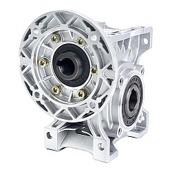 MRVR050 ウォームドライブギアボックス 10:1 比 Φ19mm 入力シャフト 80B14 モーター入力フランジ付き