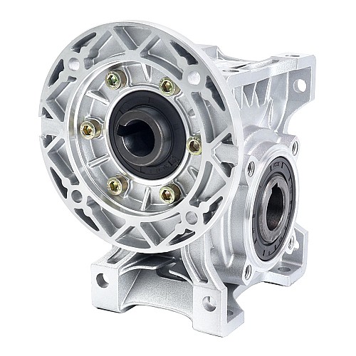 MRVR050 ウォームドライブギアボックス 10:1 比 φ19mm 入力シャフト 80B14 モーター入力フランジ付き