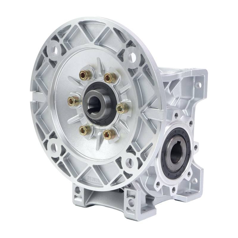 MRVR063 ウォームドライブギアボックス 100:1 比 φ14mm 入力シャフト 71B5 モーター入力フランジ付き
