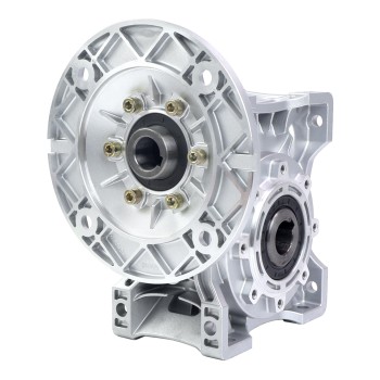 MRVR075 ウォームドライブギアボックス 15:1 比 Φ24mm 入力シャフト 90B5 モーター入力フランジ付き