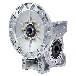 MRVR090 ウォームドライブギアボックス 50:1 比 Φ19mm 入力シャフト 80B5 モーター入力フランジ付き
