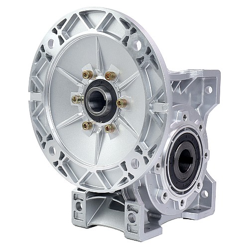 MRVR090 ウォームドライブギアボックス 100:1 比 φ19mm 入力シャフト 80B14 モーター入力フランジ付き