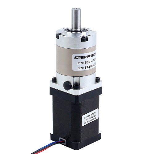 Nema 14 ステッピングモーター バイポーラ L=52mm w/ 減速比 20:1 EG シリーズプラネタリーギアボックス - 14HS20-1504S-EGS20 | StepperOnline