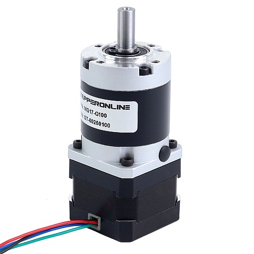 Nema 17 ステッピングモーター バイポーラ L=34mm w/ 減速比 100:1 MG シリーズプラネタリーギアボックス - 17HS13-0404S-MG100 | StepperOnline