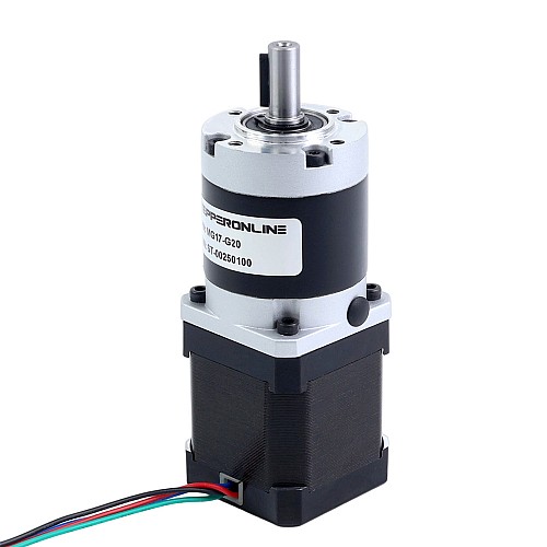 Nema 17 ステッピングモーター バイポーラ L=48mm w/ 減速比 20:1 MG シリーズプラネタリーギアボックス - 17HS19-1684S-MG20 | StepperOnline