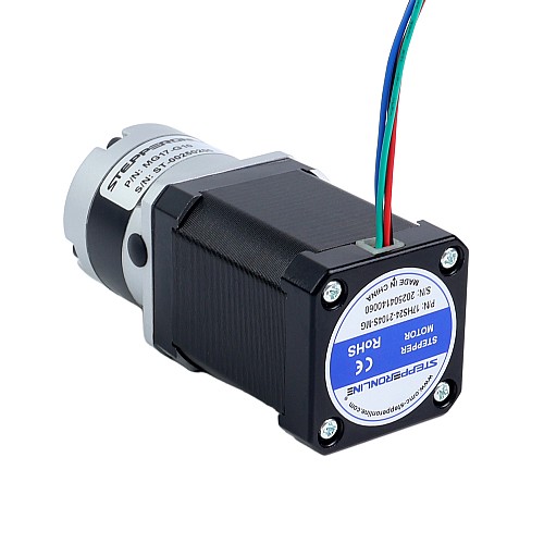 Nema 17 ステッピングモーター バイポーラ L=60mm w/ 減速比 10:1 MG シリーズプラネタリーギアボックス - 17HS24-2104S-MG10 | StepperOnline