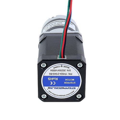 Nema 17 ステッピングモーター バイポーラ L=60mm w/ 減速比 50 MG シリーズプラネタリーギアボックス - 17HS24-2104S-MG50 | StepperOnline