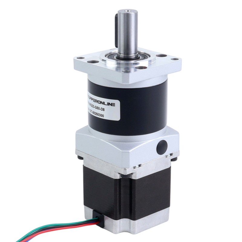 Nema 23 ステッピングモーター バイポーラ L=54.5mm w/ 減速比 50:1 MG シリーズプラネタリーギアボックス - 23HS22-2904S-MG50 | StepperOnline