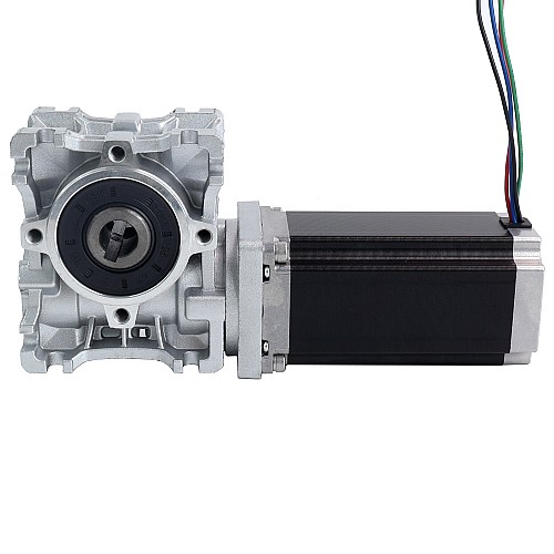 Nema 23 ステッピングモーター 113mm ギア比 30:1 ウォームギアボックスNMRVS30ウォームギア減速機 - 23HS45-4204S-RVS30-G30 | StepperOnline