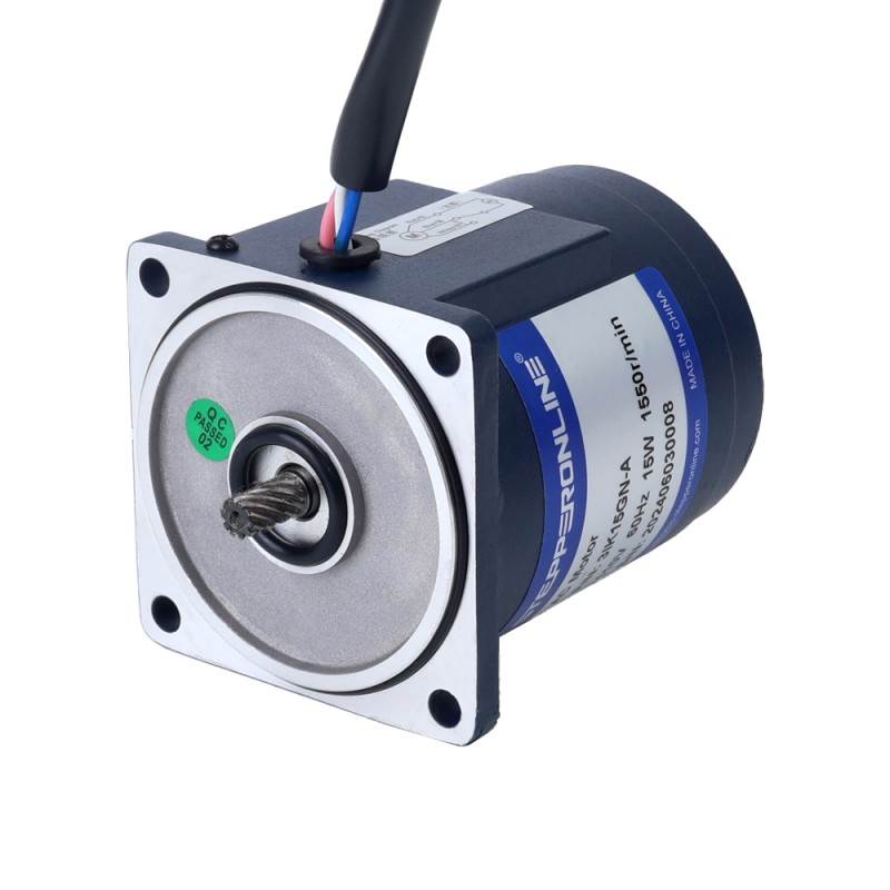 単相 110VAC 15W 60Hz フランジ 70mm ギア比 15:1 平歯車ボックス AC 誘導モーター