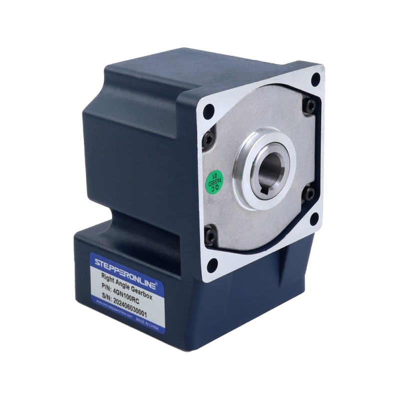 ブラシ付き 12V 60W 8.00Nm(1132.90oz.in) 30RPM 、 100:1 直角ギアボックス DC ギアモーター付き - F4D60-12GN-30S/4GN100RC | StepperOnline