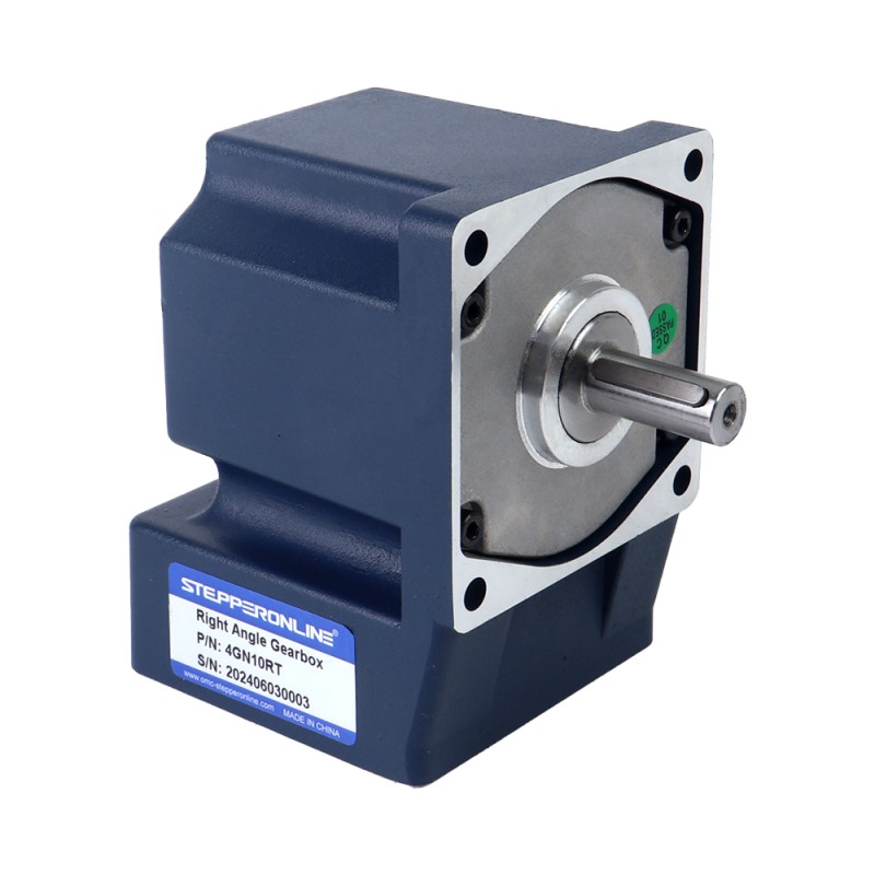 ブラシ付き 12V 60W 2.25Nm(318.63oz.in) 180RPM 、 10:1 直角ギアボックス DC ギアモーター付き - F4D60-12GN-18S/4GN10RT | StepperOnline