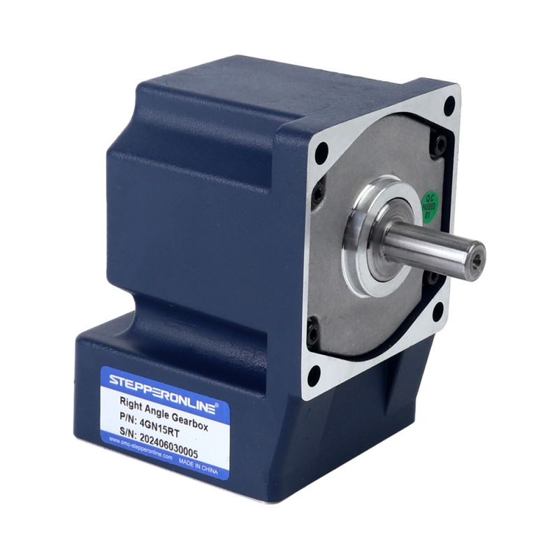 ブラシ付き 12V 60W 3.28Nm(464.49oz.in) 120RPM 、 15:1 直角ギアボックス DC ギアモーター付き - F4D60-12GN-18S/4GN15RT | StepperOnline