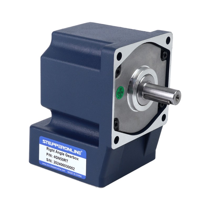 ブラシ付き 12V 60W 8.00Nm(1132.90oz.in) 36RPM 、 50:1 直角ギアボックス DC ギアモーター付き - F4D60-12GN-18S/4GN50RT | StepperOnline