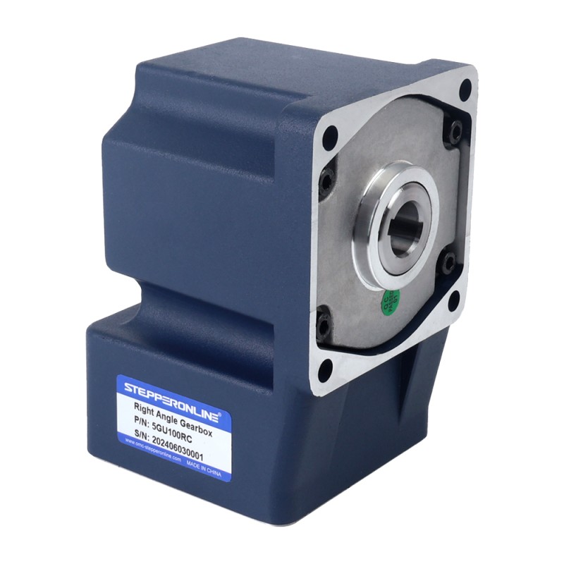 ブラシ付き 24V 150W 20.00Nm(2832.24oz.in) 30RPM 、 100:1 直角ギアボックス DC ギアモーター付き - F5D150-24GU-30S/5GU100RC | StepperOnline