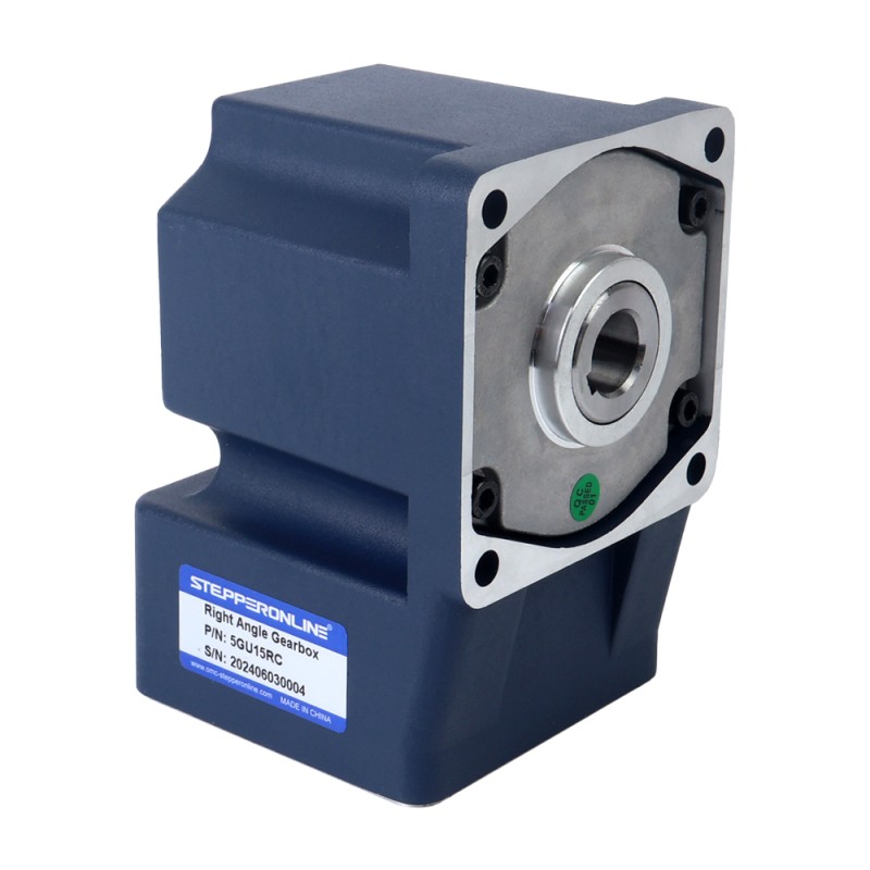 ブラシ付き 24V 150W 8.38Nm(1186.71oz.in) 120RPM 、 15:1 直角ギアボックス DC ギアモーター付き - F5D150-24GU-18S/5GU15RC | StepperOnline