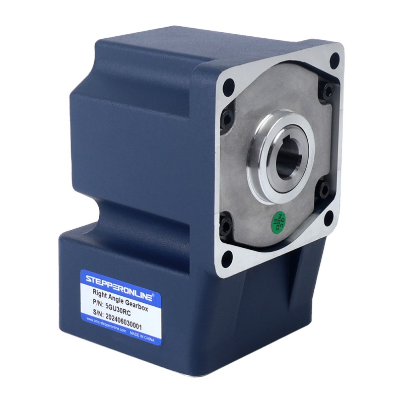 ブラシ付き 24V 150W 10.07Nm(1426.03oz.in) 100RPM 、 30:1 直角ギアボックス DC ギアモーター付き - F5D150-24GU-30S/5GU30RC | StepperOnline