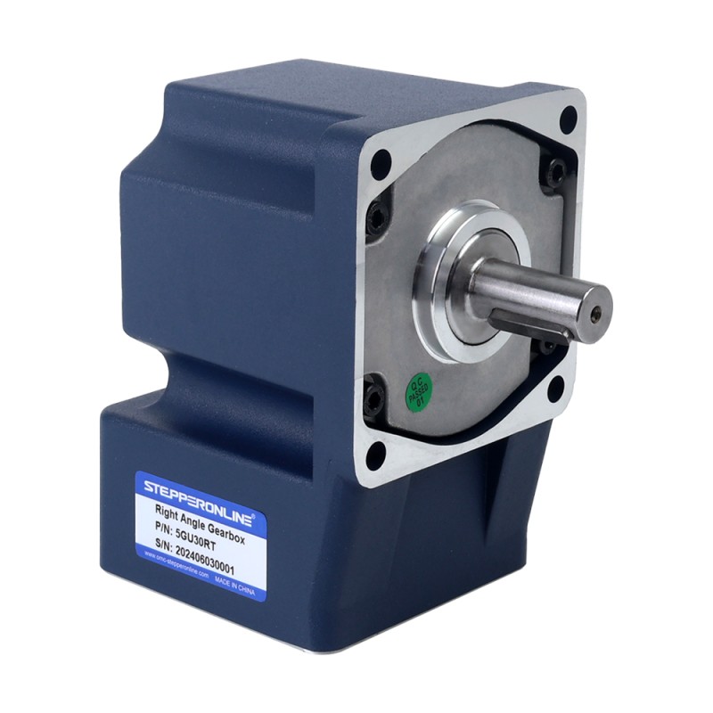ブラシ付き 24V 150W 16.77Nm(2374.83oz.in) 60RPM 、 30:1 直角ギアボックス DC ギアモーター付き - F5D150-24GU-18S/5GU30RT | StepperOnline