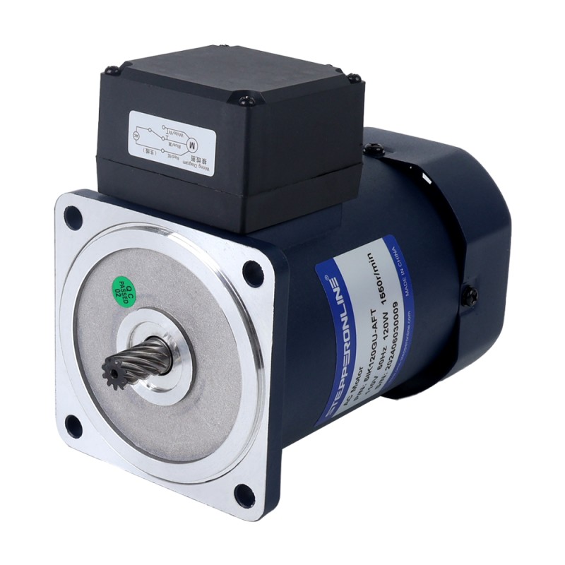 120W 110VAC 60Hz 90RPM 9.30Nm(1316.99oz.in) フランジ 90mm 直角ギアボックス キー溝シャフト 単相 AC 誘導モーター - 5IK120GU-AFT/5GU15RT | StepperOnline