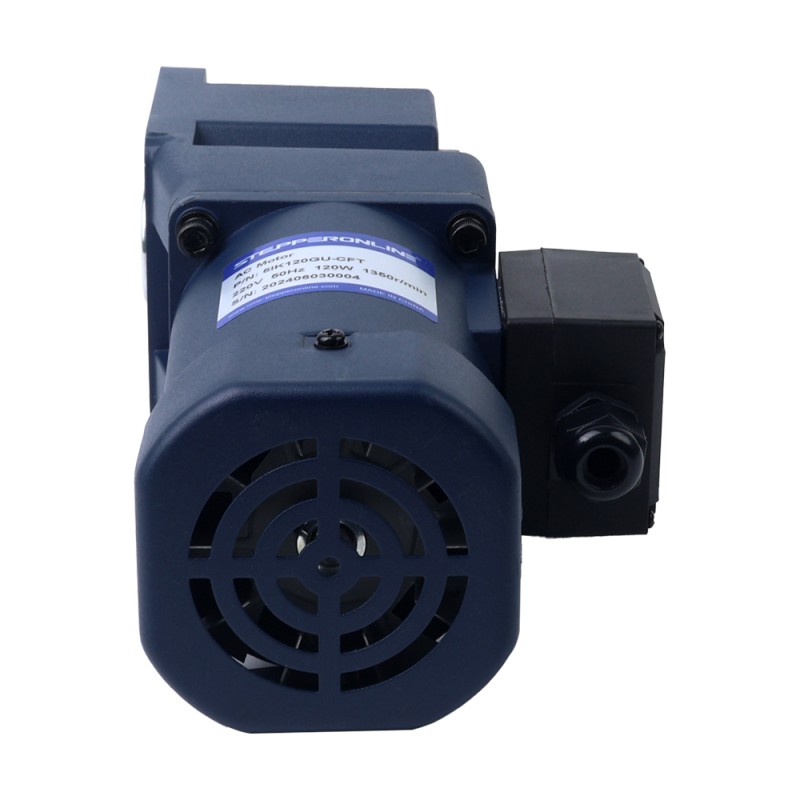 120W 110VAC 60Hz 90RPM 9.30Nm(1316.99oz.in) フランジ 90mm ライトアングルギアボックス中空軸単相AC誘導モーター - 5IK120GU-AFT/5GU15RC | StepperOnline