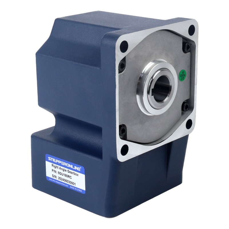 200W 220VAC/380VAC 50/60Hz 7.5RPM 60.00Nm(8496.70oz.in) フランジ 104mm ライトアングルギアボックス中空軸三相AC誘導モーター - 6IK200GU-S/S3FT/6GU180RC | StepperOnline