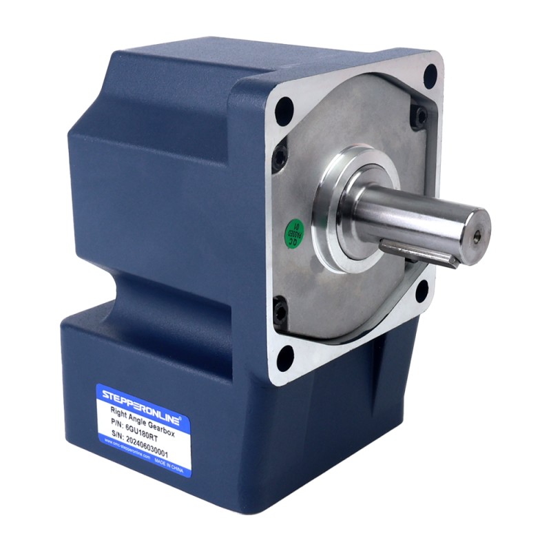 200W 220VAC 50Hz 7.5RPM 60.00Nm(8496.70oz.in) フランジ 104mm 直角ギアボックス キー溝シャフト 単相 AC 誘導モーター - 6IK200GU-CFT/6GU180RT | StepperOnline