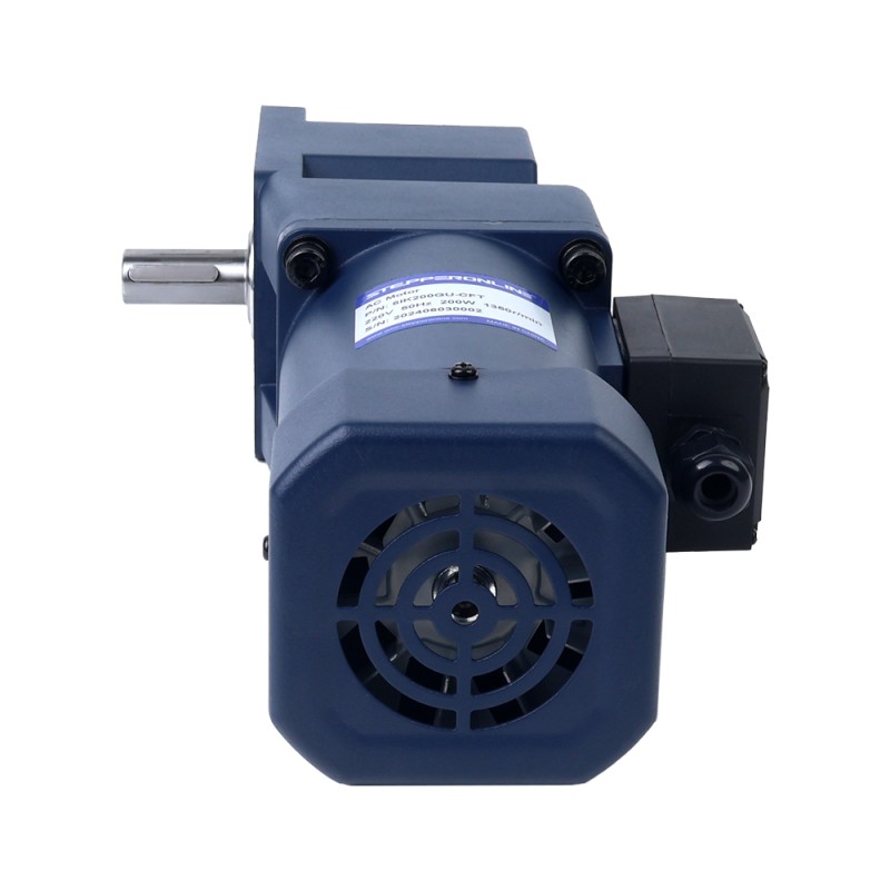 200W 220VAC 50Hz 7.5RPM 60.00Nm(8496.70oz.in) フランジ 104mm 直角ギアボックス キー溝シャフト 単相 AC 誘導モーター - 6IK200GU-CFT/6GU180RT | StepperOnline