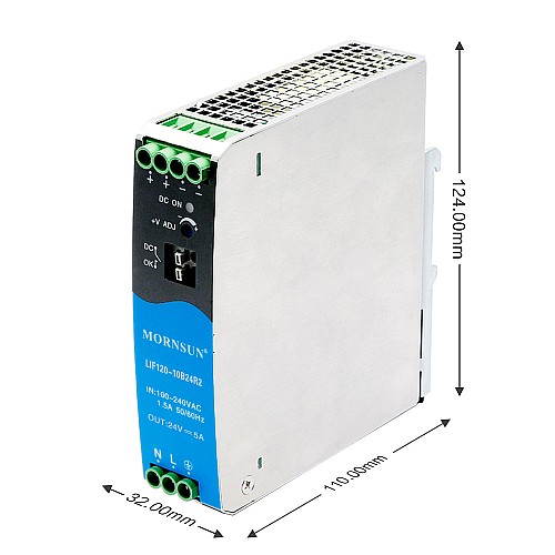 120W 24V 5.0A 85-264VAC/120-370VDC 防爆 DINレール PFC機能付きスイッチング電源