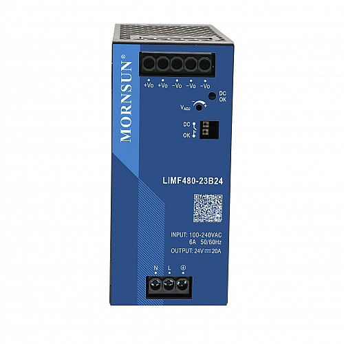480W 24V 20.0A 85-277VAC/120-390VDC DINレール PFC機能付きスイッチング電源
