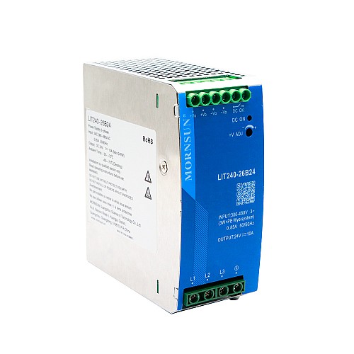240W 24V 10.0A 320-600VAC/450-850VDC DINレール スイッチング電源