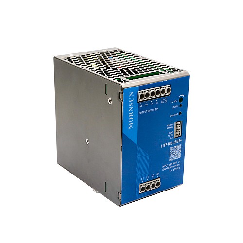 480W 24V 20.0A 3x320-600VAC/450-800VDC DINレール PFC機能付きスイッチング電源