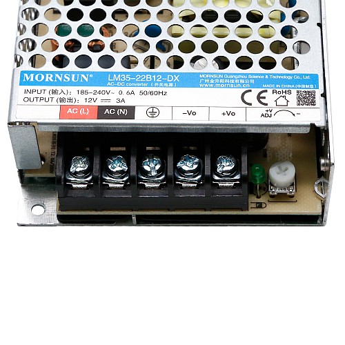 35W 12V 3.0A 165-264VAC/180-370VDC スイッチング電源
