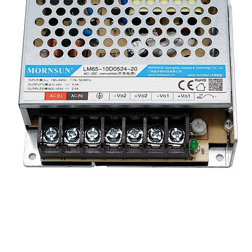 65W 5V/4.0A 24V/2.0A 90-264VAC/120-370VDC スイッチング電源
