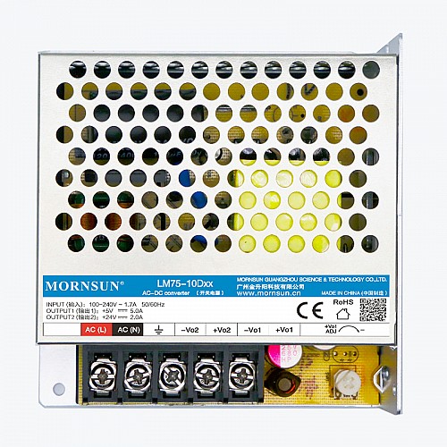 75W 5V/7.0A 12V/3.0A 90-264VAC/120-373VDC スイッチング電源