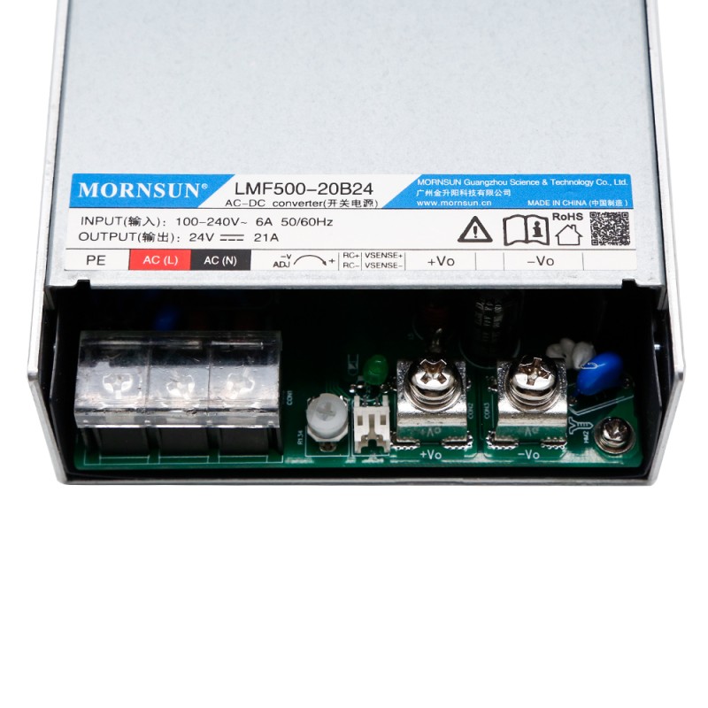 500W 48V 10.4A 80-264VAC/110-370VDC PFC機能付きスイッチング電源