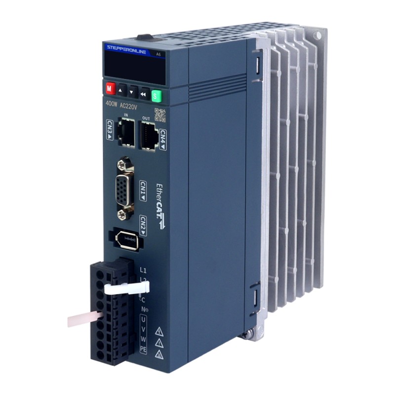 A6 シリーズ 400W EtherCAT AC サーボ モータ キット 3000rpm 1.27Nm ブレーキ付き 17 ビット アブソリュート エンコーダ IP67 - A6-EC400H2B1-M17 | StepperOnline