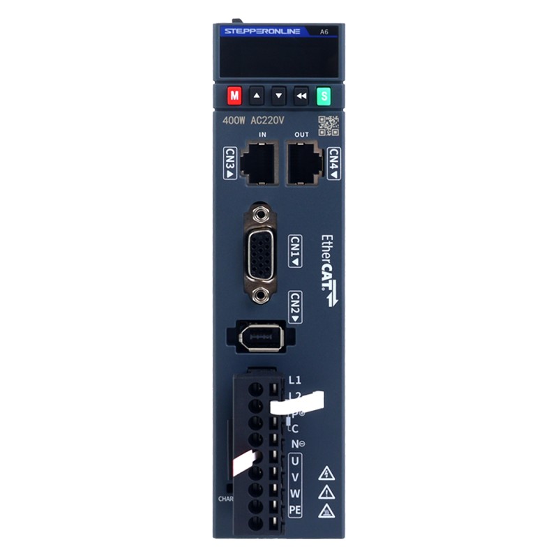 A6 シリーズ 400W EtherCAT AC サーボ モータ キット 3000rpm 1.27Nm ブレーキ付き 17 ビット アブソリュート エンコーダ IP67 - A6-EC400H2B1-M17 | StepperOnline