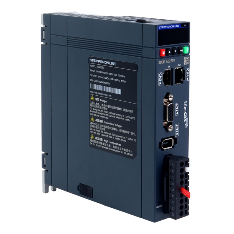 A6 シリーズ 400W EtherCAT AC サーボ モータ キット 3000rpm 1.27Nm ブレーキ付き 17 ビット アブソリュート エンコーダ IP67 - A6-EC400H2B1-M17 | StepperOnline