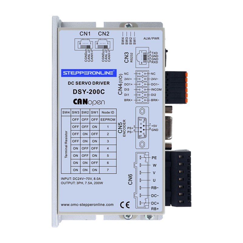 DSYシリーズ 100W CANopen DCサーボモーター 24-70VDC 0.318Nm 3000rpm 17ビットインクリメンタルエンコーダー IP65 - DSY-C100L2A2-M17S | StepperOnline DSYシリーズ 100W CANopen DCサーボモーター 24-70VDC 0.318Nm 3000rpm 17ビットインクリメンタルエンコーダー IP65 - DSY-C100L2A2-M17S | StepperOnline