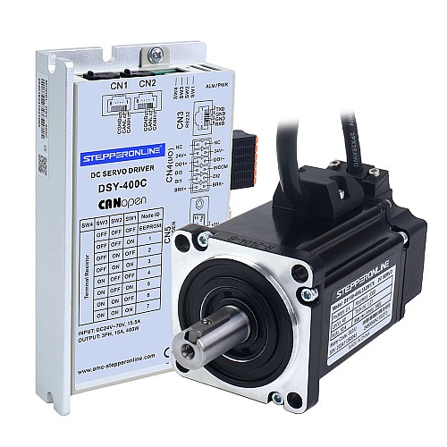DSYシリーズ 400W CANopen DCサーボモーター 24-70VDC 1.27Nm 3000rpm 17ビットインクリメンタルエンコーダー IP65 - DSY-C400L2A2-M17S | StepperOnline