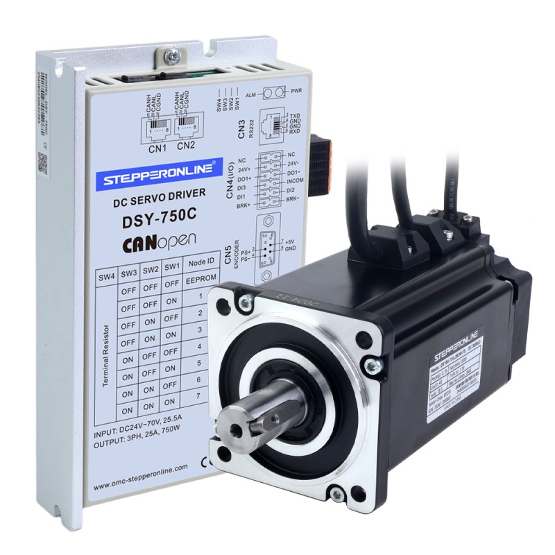 DSYシリーズ 750W CANopen DCサーボモーター 24-70VDC 2.39Nm ブレーキ付き 3000rpm 17ビットインクリメンタルエンコーダー IP65 - DSY-C750L2B2-M17S | StepperOnline DSYシリーズ 750W CANopen DCサーボモーター 24-70VDC 2.39Nm ブレーキ付き 3000rpm 17ビットインクリメンタルエンコーダー IP65 - DSY-C750L2B2-M17S | StepperOnline