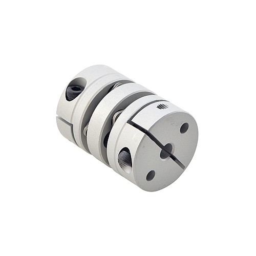5mm - 6.35mm フレキシブル ダブル ディスク カップリング 26x35mm CNC ステッピング モーター シャフト カプラー
