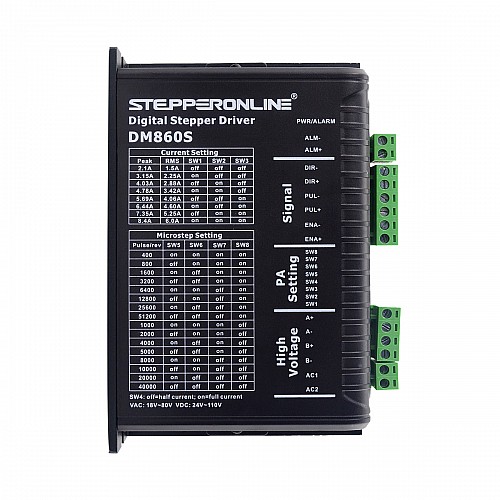 Nema 34 モーター用デジタル ステッパー ドライバー 2.1-8.4A 24-70VAC または 30-110VDC Nema 34 モーター用デジタル ステッパー ドライバー 2.1-8.4A 24-70VAC または 30-110VDC