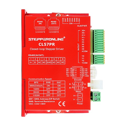 Yシリーズ Modbus RS485 クローズドループステッピングモータードライバー 0-5.0A 20-50VDC Nema 17/23/24 ステッピングモーター用 - CL57PR | StepperOnline