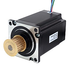 Nema 23 3 相ステッピング モーター 1.7Nm (240.79oz.in) 5.8A 57x57x80.7mm 3 ワイヤー、タイミング ベルト プーリー付き