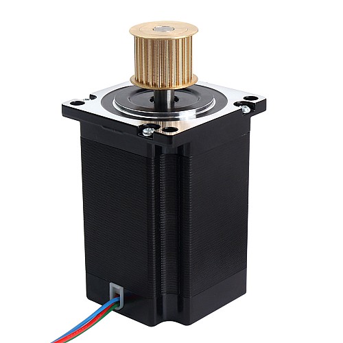 Nema 23 3 相ステッピング モーター 1.7Nm (240.79oz.in) 5.8A 57x57x80.7mm 3 ワイヤー、タイミング ベルト プーリー付き Nema 23 3 相ステッピング モーター 1.7Nm (240.79oz.in) 5.8A 57x57x80.7mm 3 ワイヤー、タイミング ベルト プーリー付き